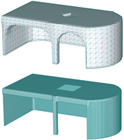 Model with Levels of Detail 0 (Top) and 4 (Bottom)